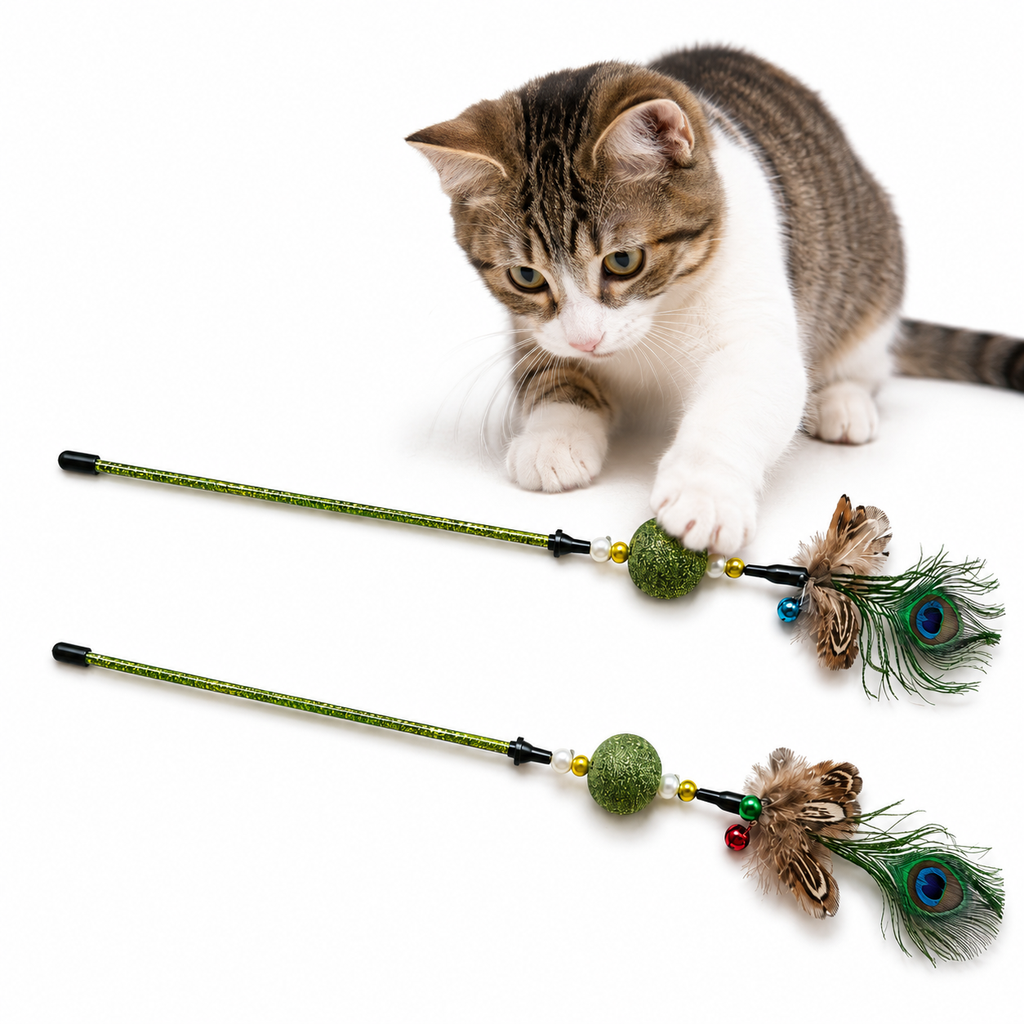 Vara catnip con pluma