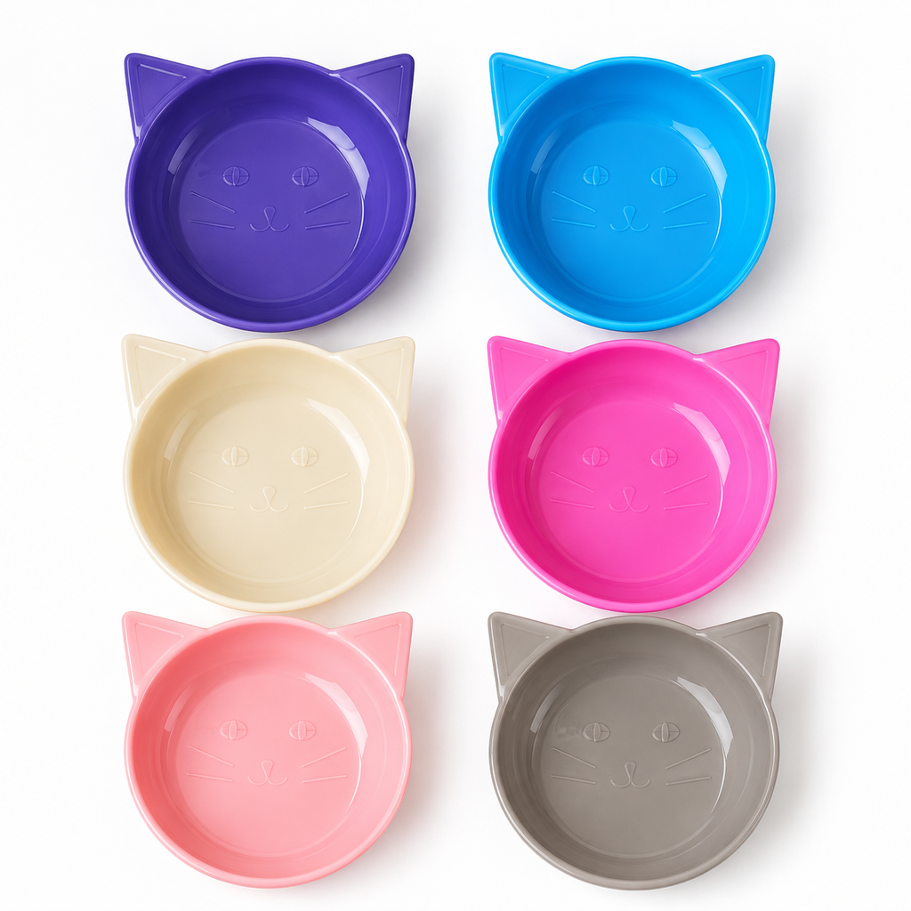 Comedero plastico cara gato